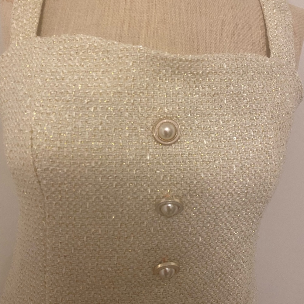 Tweed dress cream